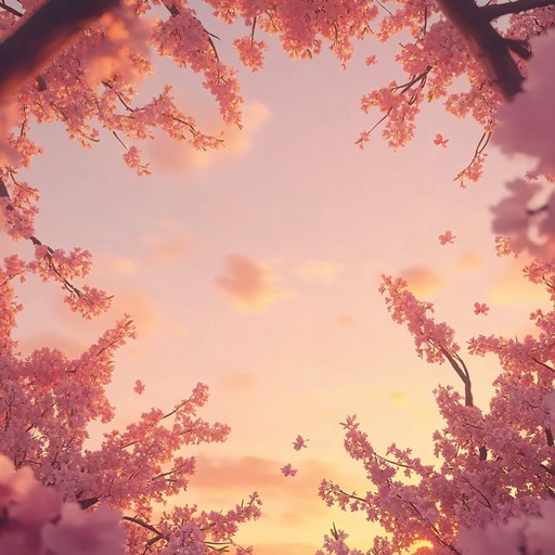 A heartfelt instrumental jpop song that portrays the tender emotions of first love unfolding beneath the sakura trees, featuring soothing synth melodies and gentle rhythms to create an atmosphere of warmth and affection