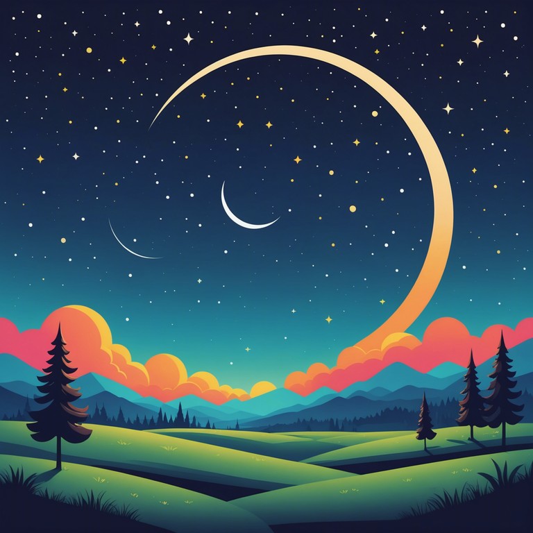 A delightful electropop track filled with joyful sounds simulating a playful mood under the moonlit night. Perfect for evoking a sense of fun at twilight.