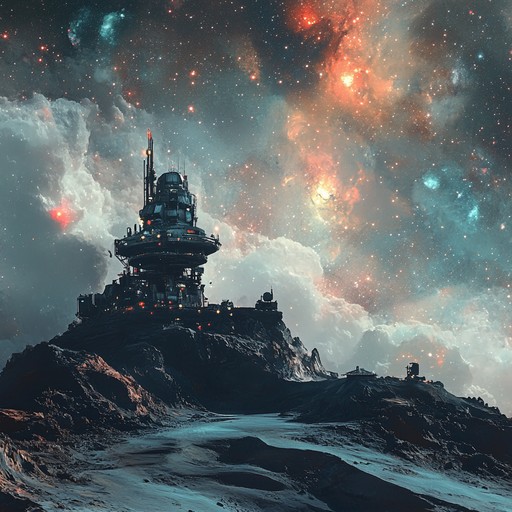 A seamless blend of cosmic ambiance and industrial rock, juxtaposing serene synths with heavy guitar riffs, constructing an atmospheric soundscape that feels both familiar and alien. Perfect for envisioning futuristic worlds.