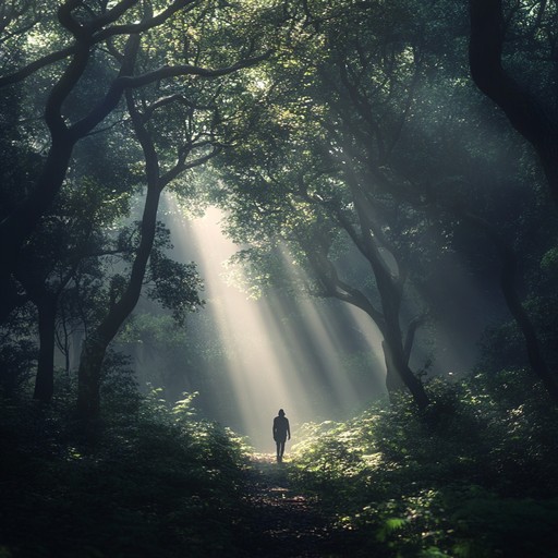 Enchanting melodies depict a lone traveler through an ancient forest.