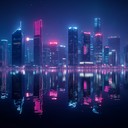 neon lights, urban nights, reflective soundscape