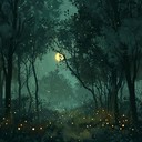 nighttime sounds in a surreal, relaxing forest setting