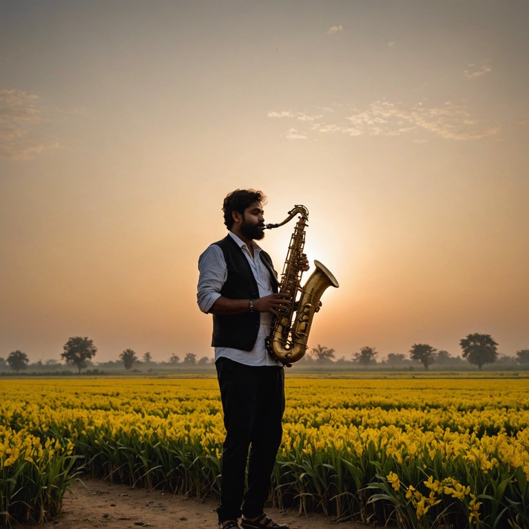 This track combines the vibrant energy of bhangra with the smooth, soulful sounds of western smooth jazz, creating a seamless blend of east and west. The music features intricate tabla rhythms that intertwine with smooth saxophone melodies, establishing a chill yet energizing atmosphere.