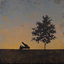 peaceful piano melodies enveloping a twilight ambiance.