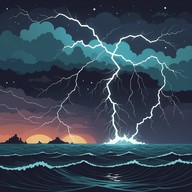 cataclysmic guitar performance in storm