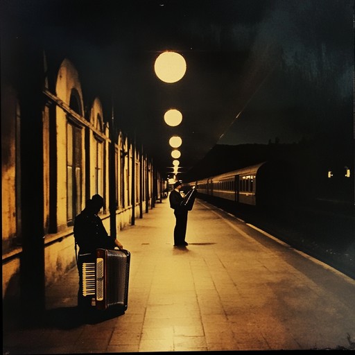 A soulful instrumental piece capturing the essence of german schlager, midnight train farewell takes the listener on a journey through memories and longing. The composition utilizes harmonious melodies to create a reflective aura, with sweeping string arrangements and gentle accordion accents evoking a sense of wistful yearning.