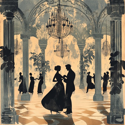 An instrumental piece painting a picture of grand ballrooms, swirling melodies, and the romance of festive waltzing under crystal chandeliers.