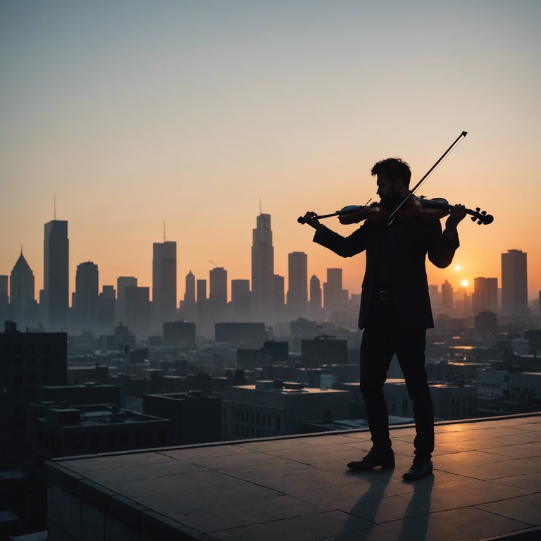 Imagine a cityscape at sunrise, the silence broken by the escalating tempo of violins mixed with distant sirens. This track embodies the spirit of rebellion fused with a cinematic orchestral setting, featuring powerful violins playing against a backdrop of urban soundscapes, symbolizing the clash between order and chaos.