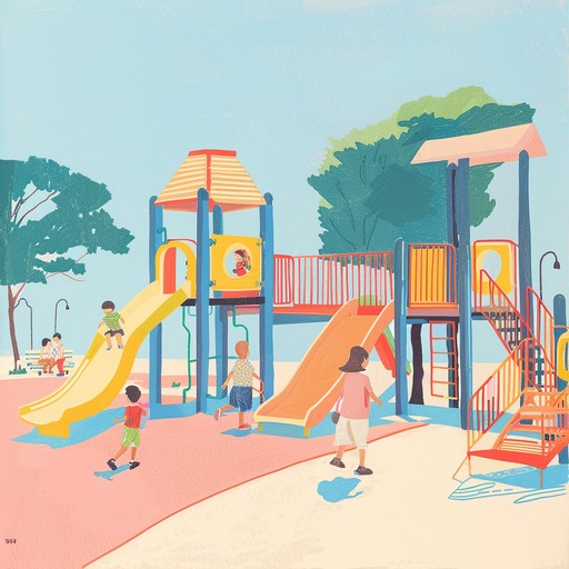 A vivacious and spirited instrumental track highlighting playful melodies to evoke the fun and excitement of playground adventures, encouraging children to let their imaginations run wild as they swing, climb, and slide