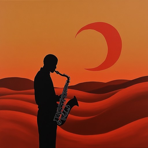 A saxophone captures the essence of a forgotten civilization, melody echoing across vast, desolate landscapes, invoking images of crumbling ruins and transcendent spirituality