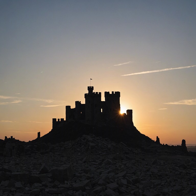 A powerful composition reflecting the grandeur of eroding ancient castles against twilight skies. Each note tells a story of glory, decay, and the inexorable march of time. The music moves from awe inspiring heights to brooding depths, encapsulated by the haunting tones of a cello that embodies the spirit of the majestic and melancholic.