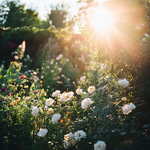 An exuberant orchestral composition that brings to life the joy and brightness of a summer garden through delightful operatic tunes and spirited violin performances.