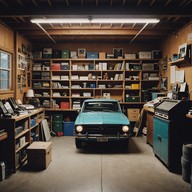 nostalgic beats under the dim garage light