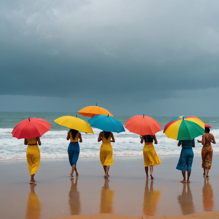 This unique piece blends the intricate melodic structures of indian raga with the rhythmic energy of brazilian samba, creating a dance worthy track that evokes the lively spirits and vibrant landscapes of goa during the monsoon season. The melodies are intricate and the rhythms compelling, offering a multicultural musical journey.