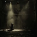 haunting dark cabaret music with ominous piano echoes