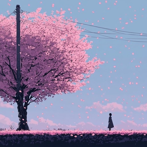 A delicate and evocative piece rooted in longing and nostalgia, inspired by the serene beauty of cherry blossoms falling in a quiet anime setting. Gentle piano melodies weave through lush orchestral arrangements, creating a soundscape of wistful memories and unspoken emotions. Ideal for a reflective, deeply emotional scene in an anime narrative.