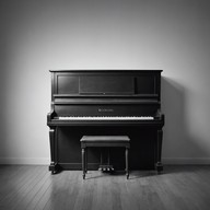 piano notes resonate with eerie and contemplative tones