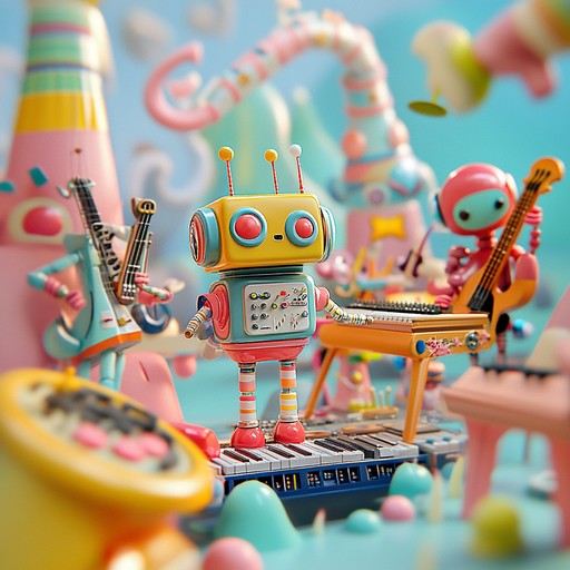 Dive into a fantastical world where toy instruments guide explorers through an epic adventure, creating a vibrant soundscape that blends playfulness with grandeur. Every sound tells a part of the story, making the journey unforgettable.