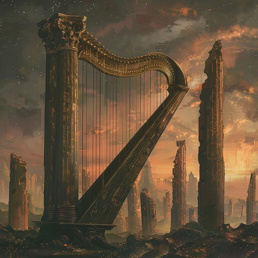 Capturing the essence of civilizations long lost to time, this piece uses a harp's profound timbre to weave a story of might and melancholy. The composition builds a deep auditory exploration of history’s echo through the corridors of time, with a crescendo that feels both triumphant and poignant.