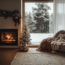 gentle snowfall sounds, calming holiday ambiance.