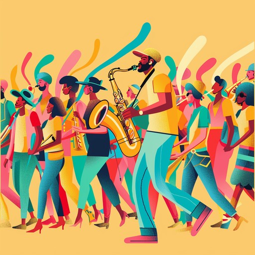 Dive into an uplifting, soulful jazz experience marked by triumphant brass and celebratory rhythms. The track features dynamic interplay between grooving bass, rhythmic piano, and energetic drum lines, backed by smooth, soulful saxophone melodies echoing the sentiment of joyous victory.