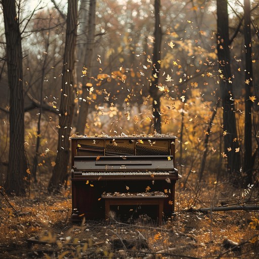 A heart wrenching neoclassical composition that captures the essence of sorrow as autumn leaves fall, leaving barren landscapes behind. The delicate interplay between piano and strings outlines a narrative of loss and bittersweet memories, gently swaying between moments of fragile beauty and profound sadness.