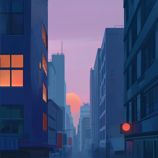 Imagine cruising through a vibrant cityscape as dusk falls, with colorful neon lights reflecting off sleek, wet streets. The upbeat, syncopated rhythms create a sense of excitement and the pulse of urban life