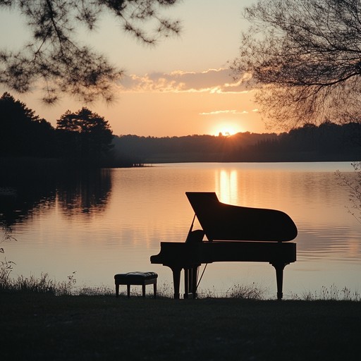 A serene piano composition that invites the listener to a reflective journey, featuring minimalistic and soothing melodies reminiscent of a tranquil evening, perfect for moments of introspection and relaxation