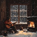 chill holiday tunes over warm crackling fire