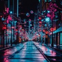 an upbeat synthwave track capturing the joyful festive holiday spirit