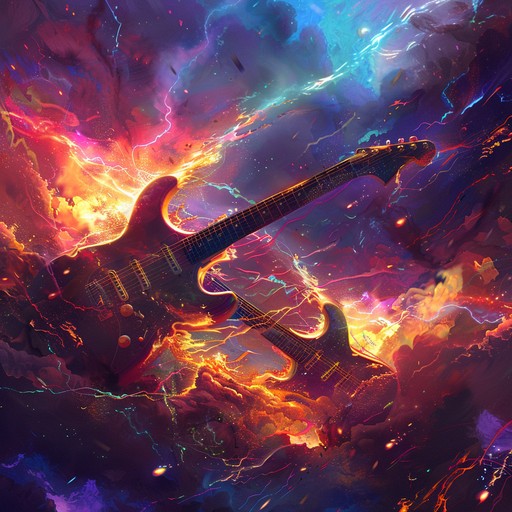 An explosive track featuring relentless, rapid fire guitar solos that interplay seamlessly with pounding drums. Fast tempos and fierce transitions evoke an electrifying battle, immersing listeners in a high energy, adrenaline pumping experience.