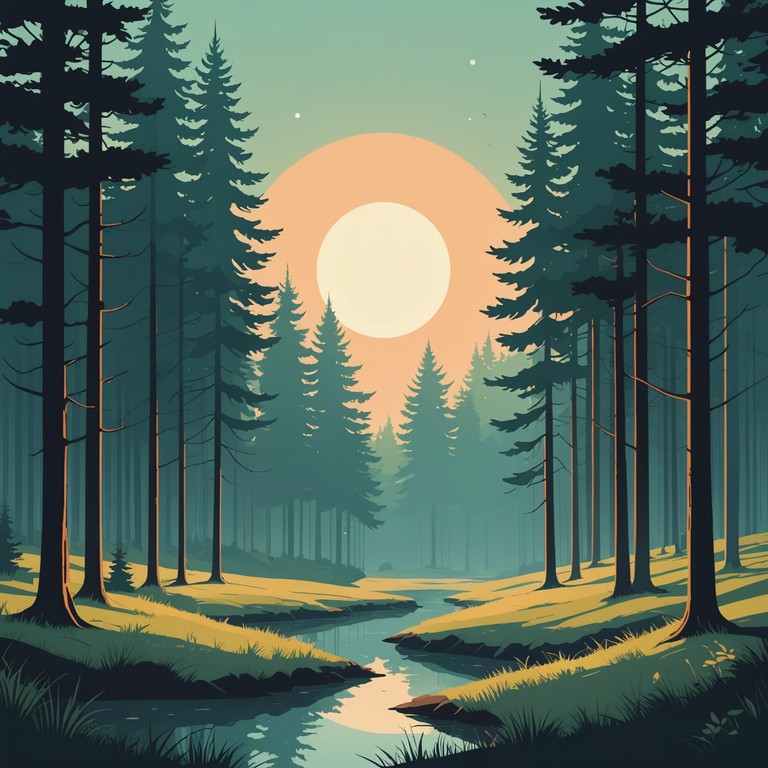 Echoes of nature’s calm captures the essence of a sunlit forest clearing, using light atmospheric layers and flute melodies to evoke a sense of peace and connection with nature.