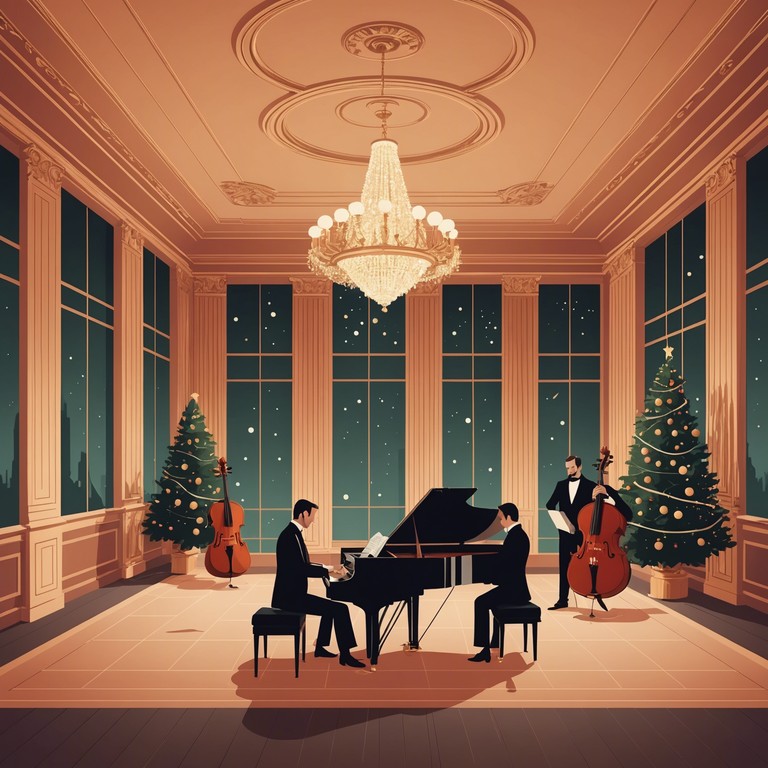 Embrace the elegant side of winter festivities with a symphonic blend of vibrant strings and classical motifs designed to uplift and fill hearts with joy. The composition gradually builds from soft beginnings to a resounding crescendo, capturing the essence of a perfect winter celebration.