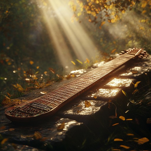 Bliss in the melodies of a sunrise raga that inspires peaceful beginnings and hopeful days. The sitar, with its rich tonal quality, explores mesmerizing ragas that evoke a tranquil yet uplifting ambiance, perfect for meditative states and reflective mornings