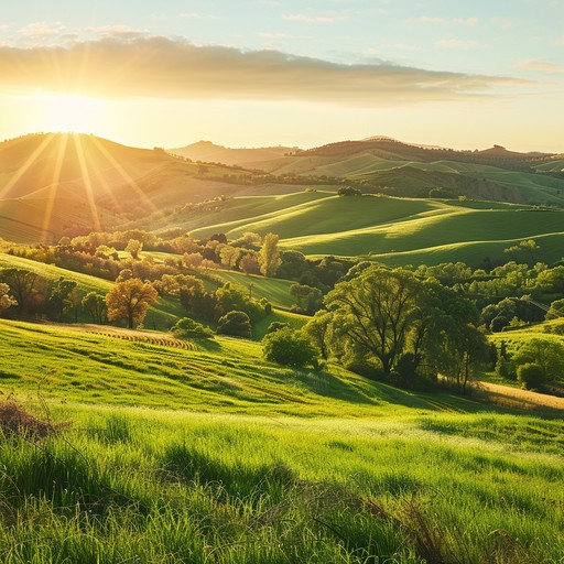 An invigorating folk instrumental with a radiant fiddle lead, embodying the essence of sunny days in the countryside. The dynamic rhythms and vibrant string sections bring to life scenes of open meadows, laughter, and timeless summer memories.