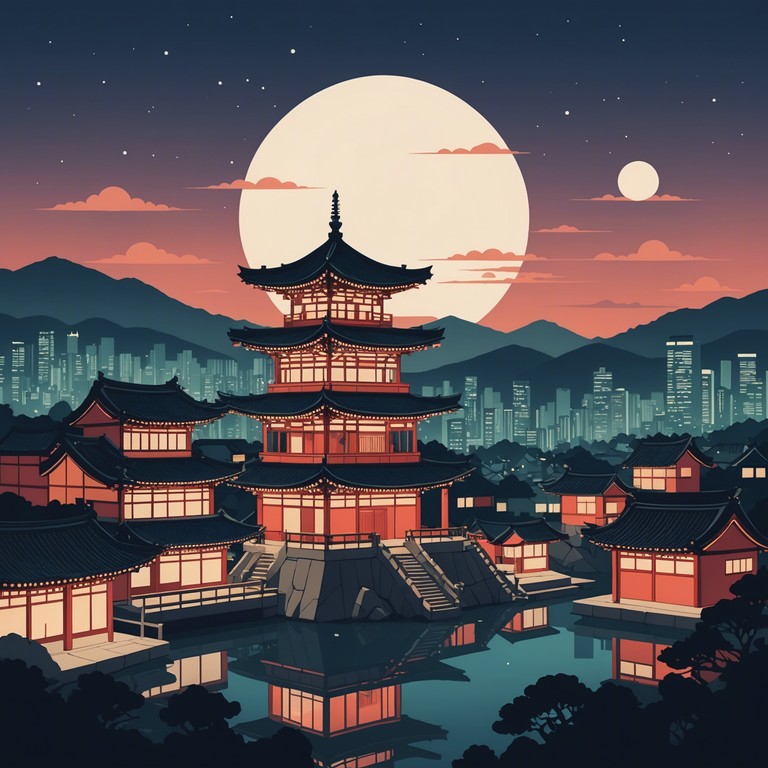 This track blends the contemporary electronic beats of k pop with the traditional melodies of korean instruments. It's a beautiful coalescence that captures the vibrant energy of seoul's urban life as well as its deep rooted cultural heritage. The song starts with a haunting gayageum melody, which progressively merges with modern synth rhythms, creating a dynamic fusion that is both nostalgic and forward looking.