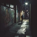 dark alley with haunting grunge guitar riffs