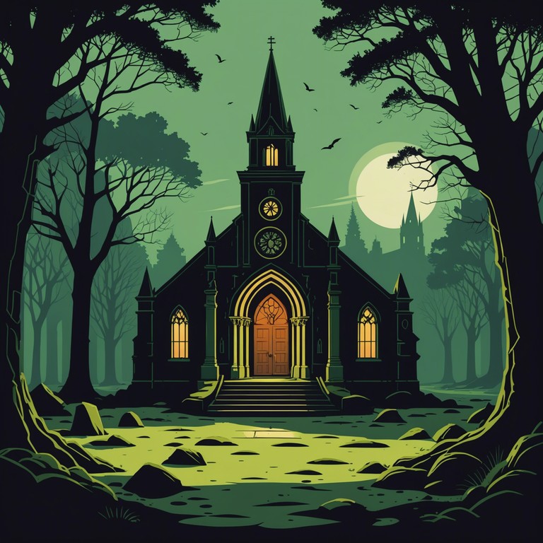 This alternative rendition intensifies the mystical presence and supernatural elements within the cathedral, offering a darker exploration into the spectral echoes that haunt its venerable walls. The resonant organ plays out slow, powerful themes that create an atmosphere thick with suspense and an almost visual portrayal of darkness spreading across sacred stones