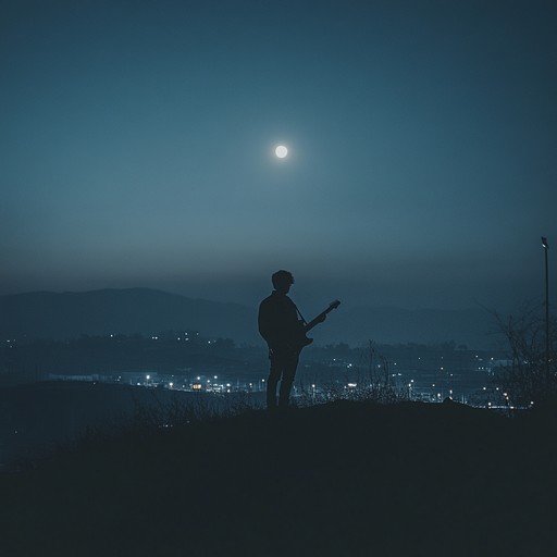 An evocative blues piece featuring soulful guitar work, expressing the feelings of a solitary walk through empty urban streets under the glow of streetlights, inspiring deep thought and emotion without words.