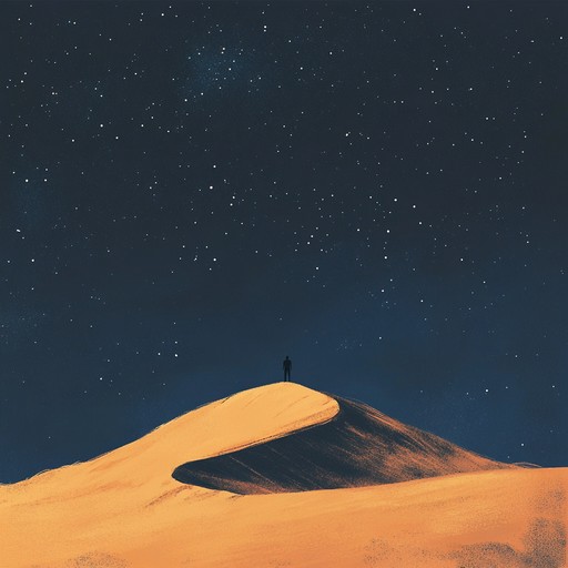 An atmospheric techno piece blending hypnotic synth arpeggios and deep bass lines, evoking the feeling of longing under starlit desert skies, inspired by middle eastern melodies and rhythms