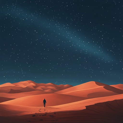 An instrumental indie composition that combines the haunting melodies of the middle eastern oud and percussion with atmospheric indie elements, painting a sonic picture of a journey through vast desert landscapes under a starlit sky