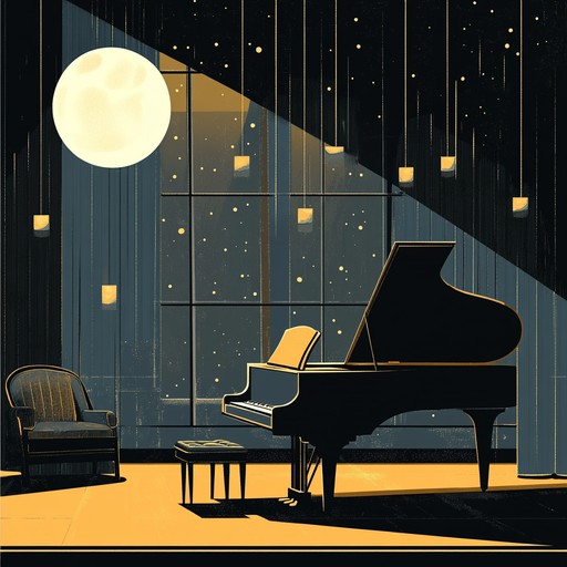 A lighthearted instrumental piece that combines smooth torch lounge melodies with playful jazz undertones, evoking a whimsical midnight atmosphere in a retro lounge setting