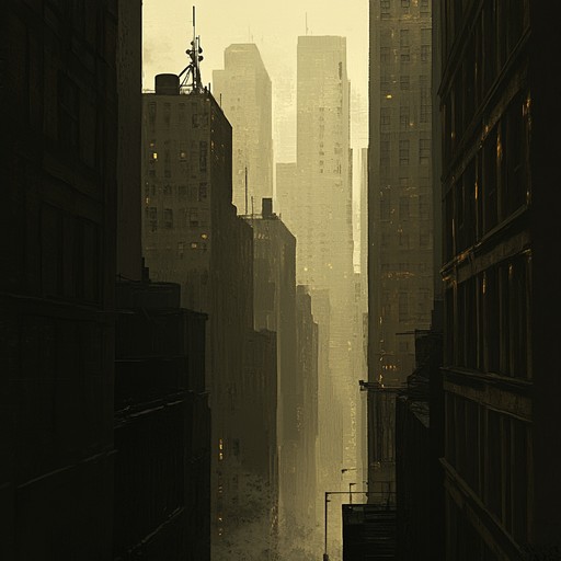 A dark instrumental hip hop piece featuring haunting melodies over minimalist beats, evoking feelings of unease and tension as if traversing shadowy city streets alone
