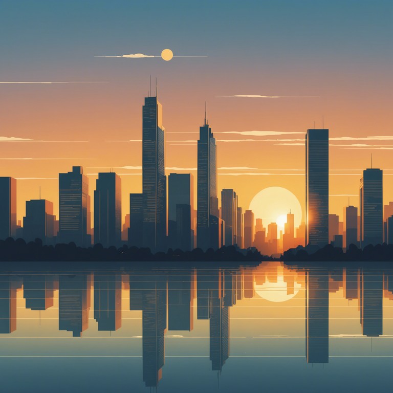 Imagine a cityscape at dawn, the first rays of sun casting a golden hue over towering skyscrapers. The music rises with a progressive blend of synthesizer and electric guitar, crafting an atmosphere of renewal and endless possibilities.