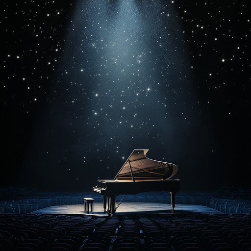 This instrumental composition paints a surreal nocturnal scene within an empty theater, intertwining delicate piano with atmospheric textures to evoke a sense of wonder and nostalgia, transporting listeners into a dreamy, theatrical world.