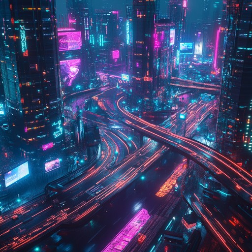 A sonic exploration of the urban jungle infused with futuristic elements, where mesmerizing synth melodies interact with the sounds of city life. Ideal for painting a vivid aural picture of an otherworldly metropolis