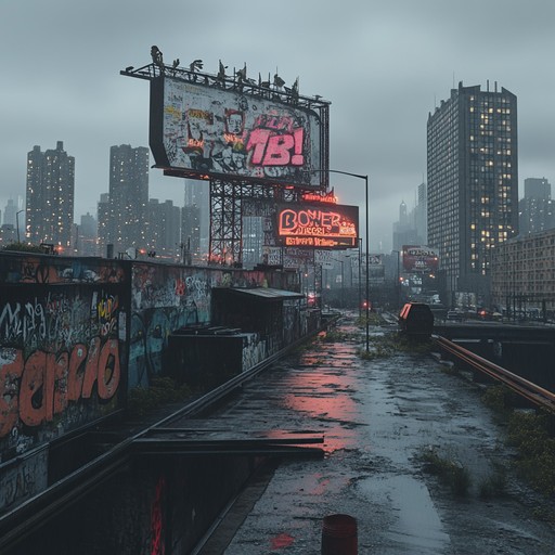 A fusion of raw, urban street sounds and glitchy idm beats, creating an edgy, industrial soundscape for the gritty city vibe.