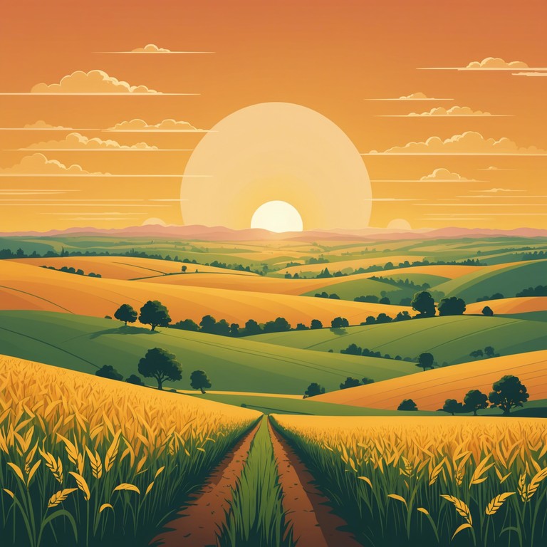 A soothing composition that encapsulates the essence of tranquil rural life, echoing with the harmonies of nature and the simplicity of pastoral life. The melody carries the listener through undulating fields and beside gentle brooks, capturing the spirit of the heartland with every note.