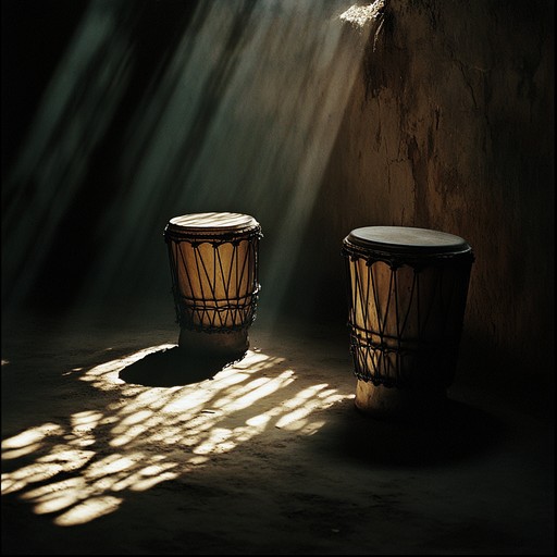 An instrumental track blending traditional afrobeat percussion with eerie melodies, building a suspenseful atmosphere reminiscent of lagos nightlife.