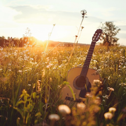 Immerse yourself in the serenity of green fields through calming ambient sounds and gentle guitar strums, promoting a sense of peace and relaxation.